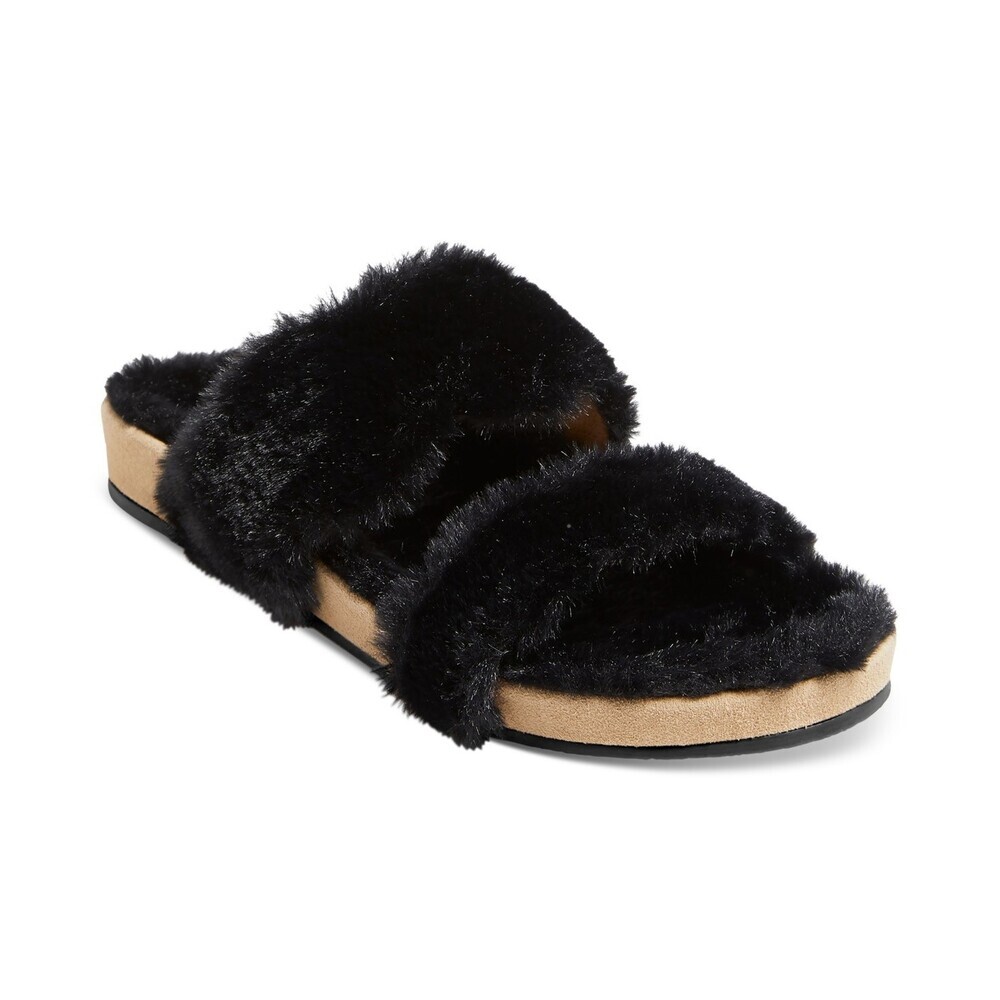 Jack Rogers Lauren Sandals Women's 9.5 Black Comfort Cozy Slip On Slide JOBB1483